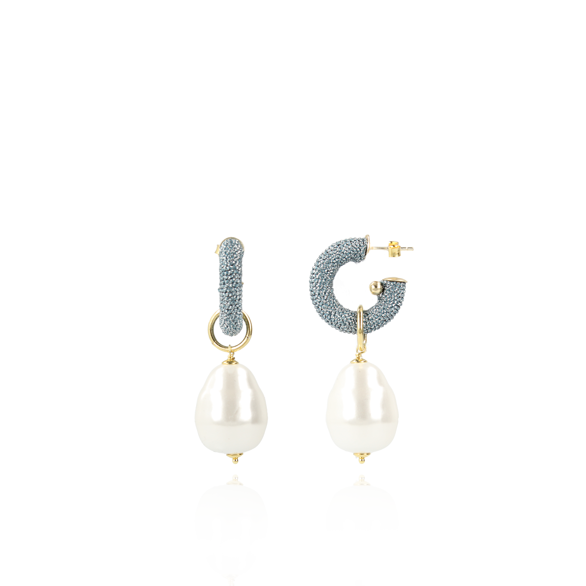 Baby Blue Earrings Gaia Creole XS Pearl