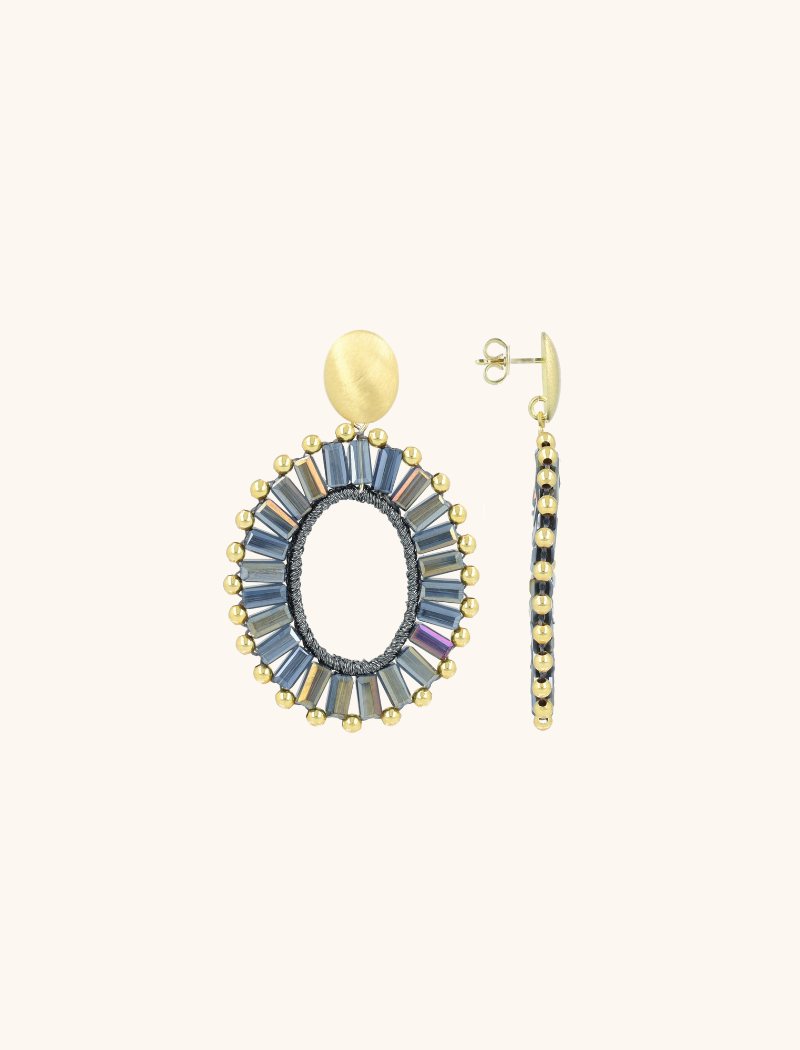 Metallic Blue Oorbellen Naomi Ovaal Slott-theme.productDescriptionPage.SEO.byTheBrand