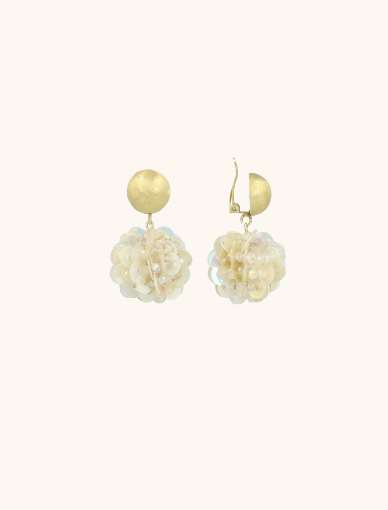 Nude Mix Earrings Sanne Fine Sequin Globe S Clip