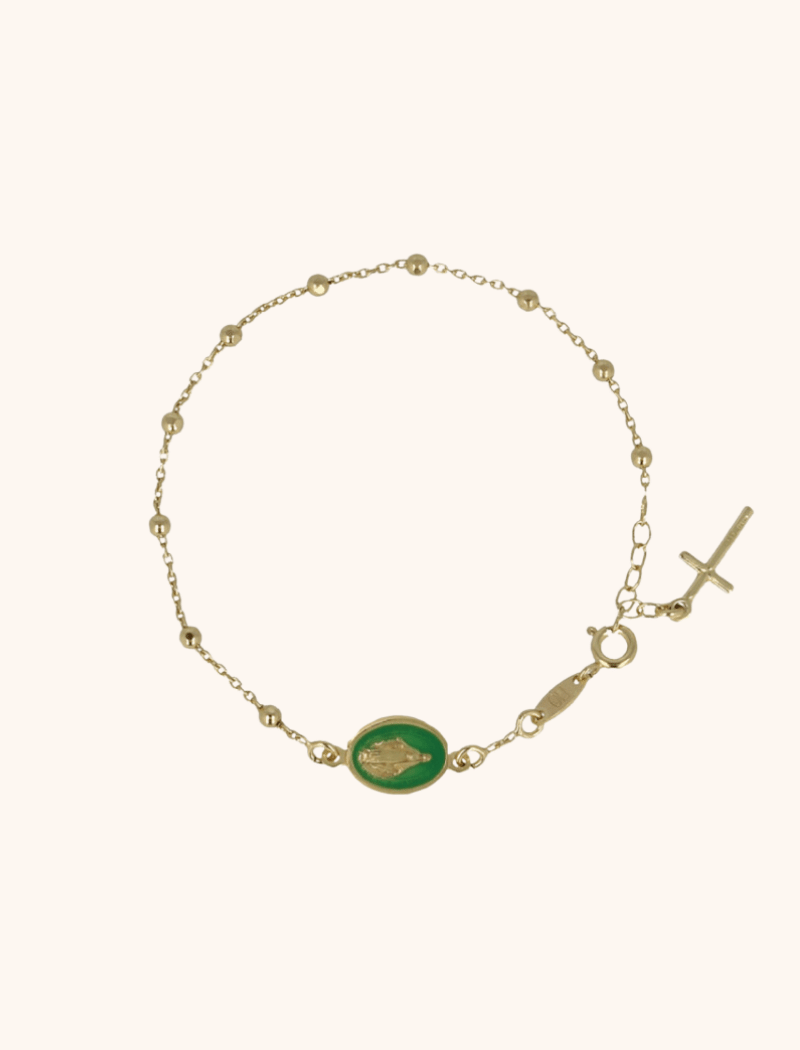Symbool armband Rosary Madonna Groen