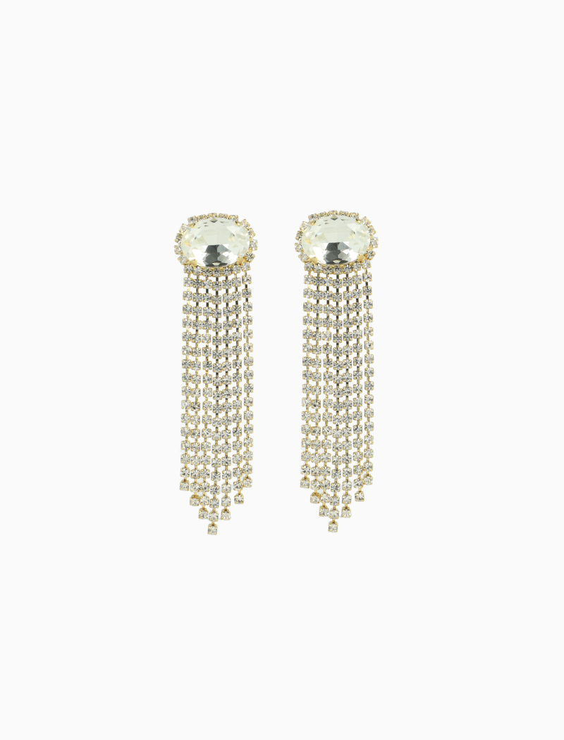 Vieve Earrings Flat Oval Waterfall Crystal