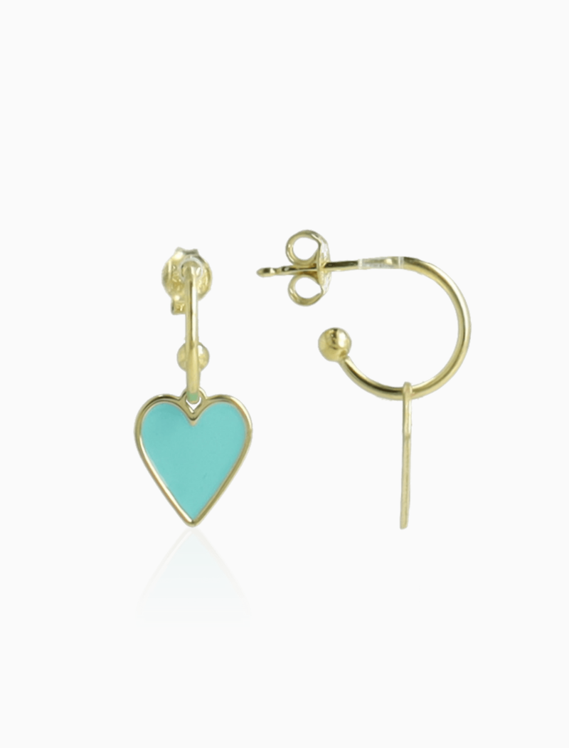Symbool oorbellen hart pendant turquoise