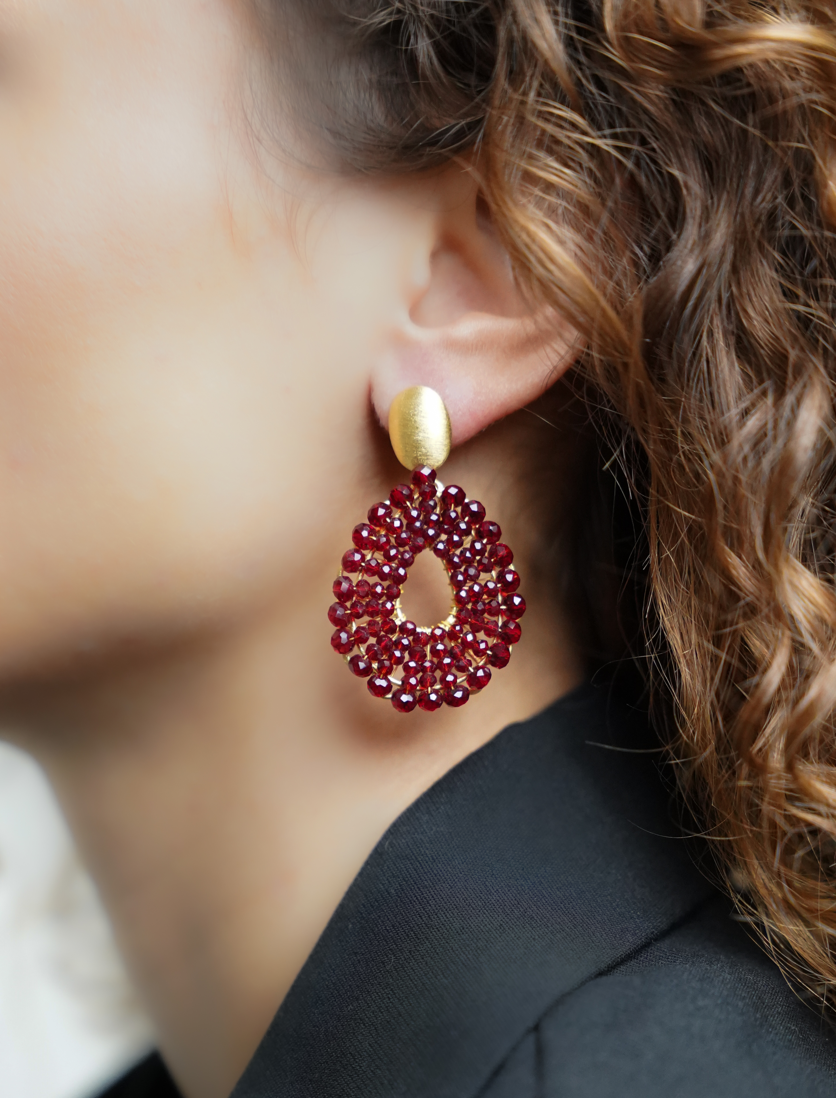 Bordeaux Earrings Babs Open Drop S