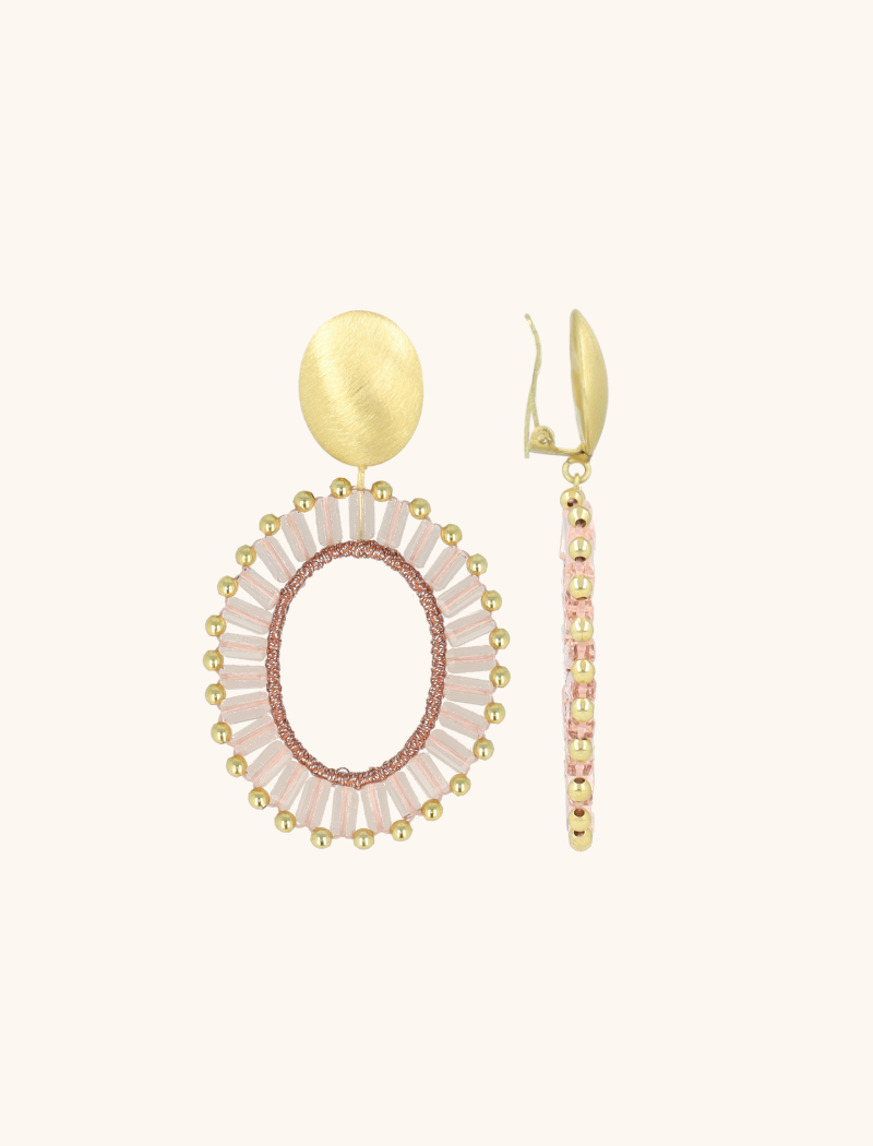 Old Pink Tonal Earrings Naomi Oval M Cliplott-theme.productDescriptionPage.SEO.byTheBrand
