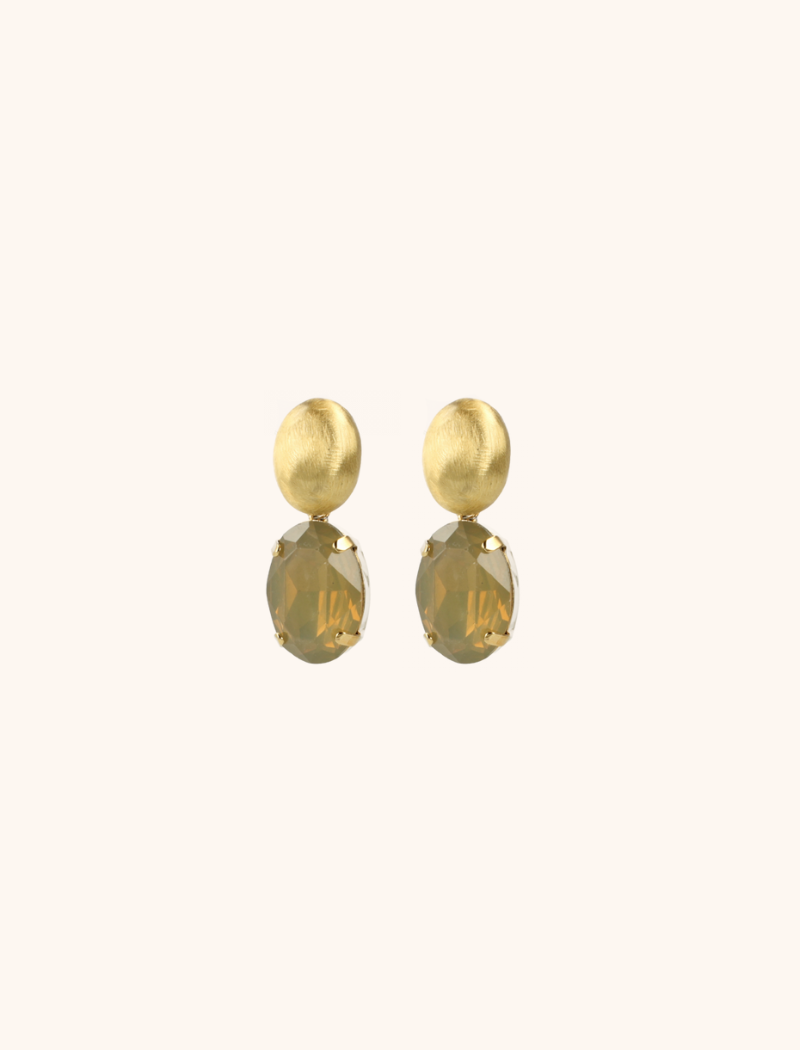 Strass Earrings Amelie Oval Sand 