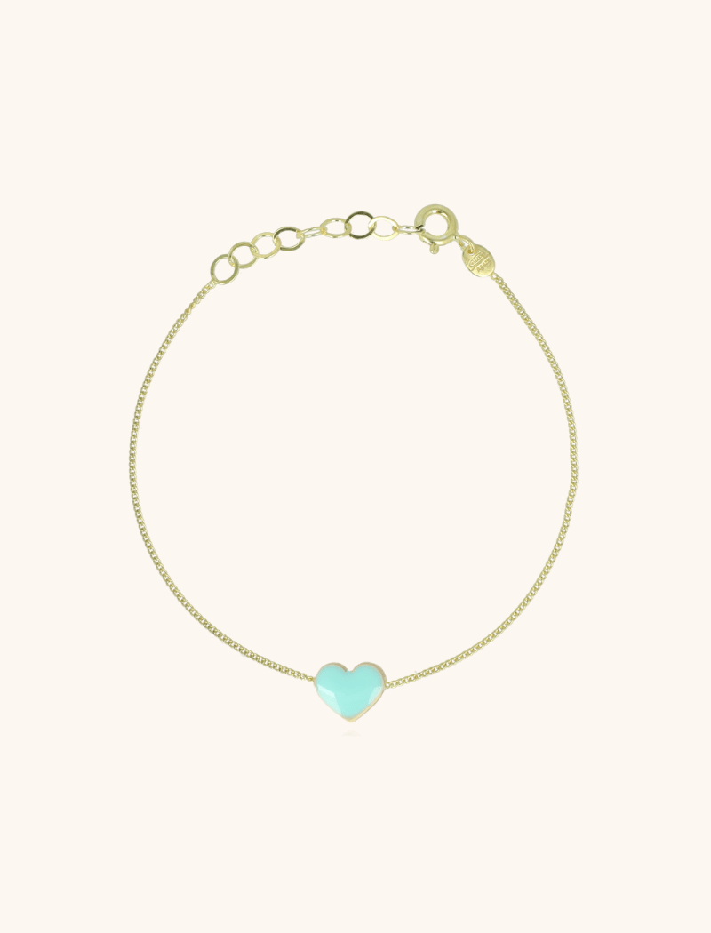 Symbool armband hart Emaille turquoise