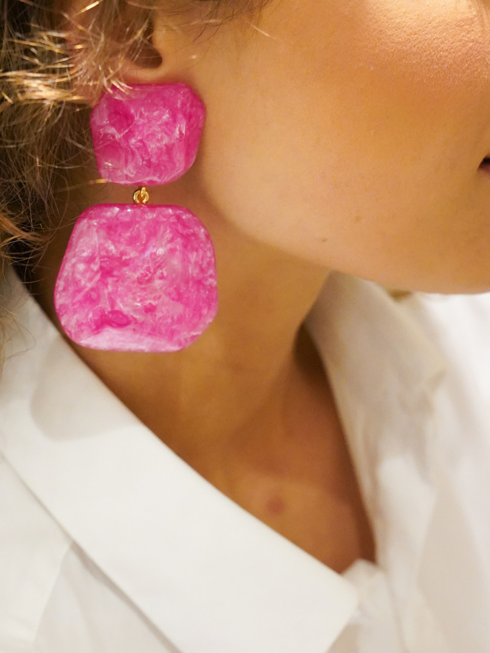 Marble Fuchsia Oorbellen Lyra