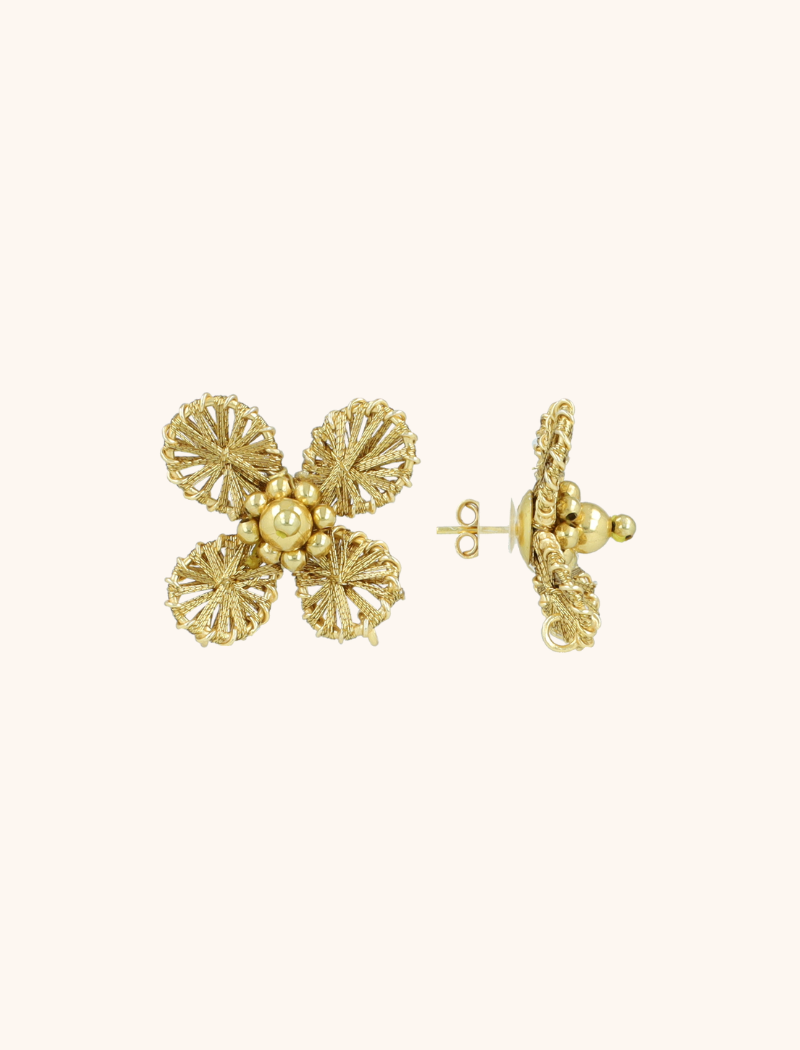 Gold Oorbellen Aster Flower S