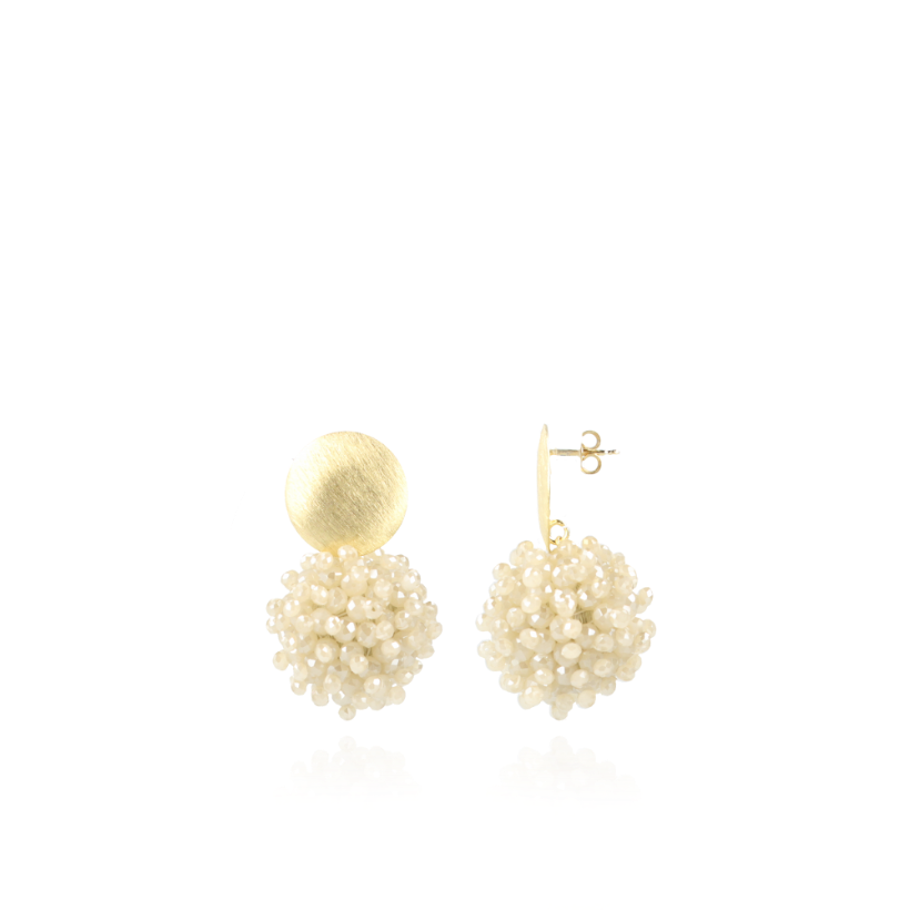 Beige Oorbellen Louise Glassberry Globe L Double Stones Tonal