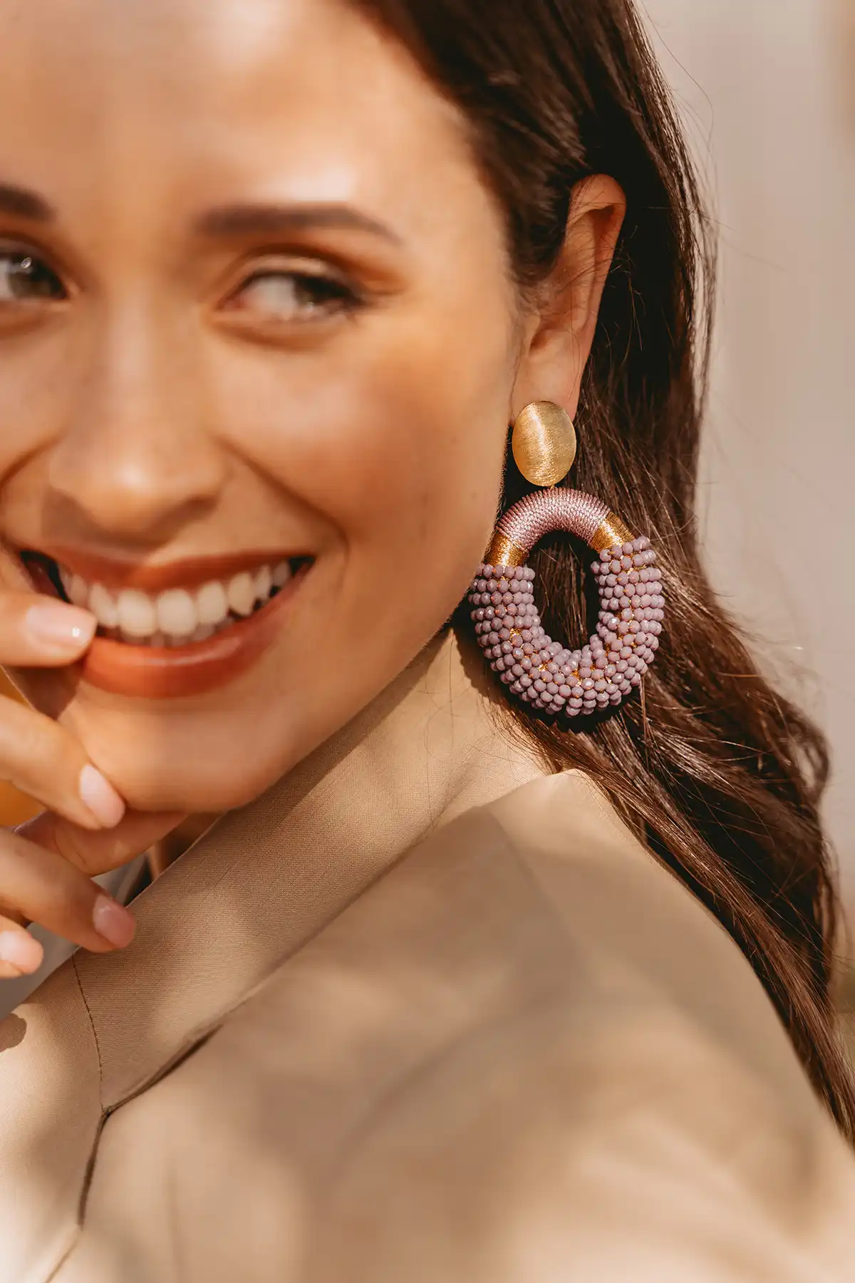 Ohrringe Lavendel Yara Oval L