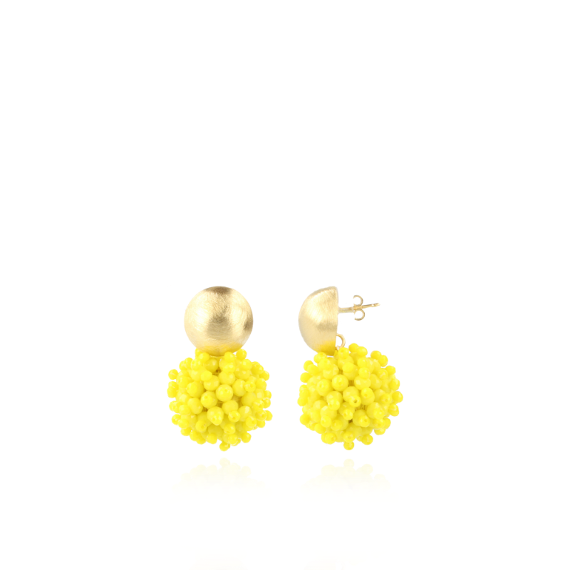 Yellow Earrings Louise Glassberry Globe L Double Tonal