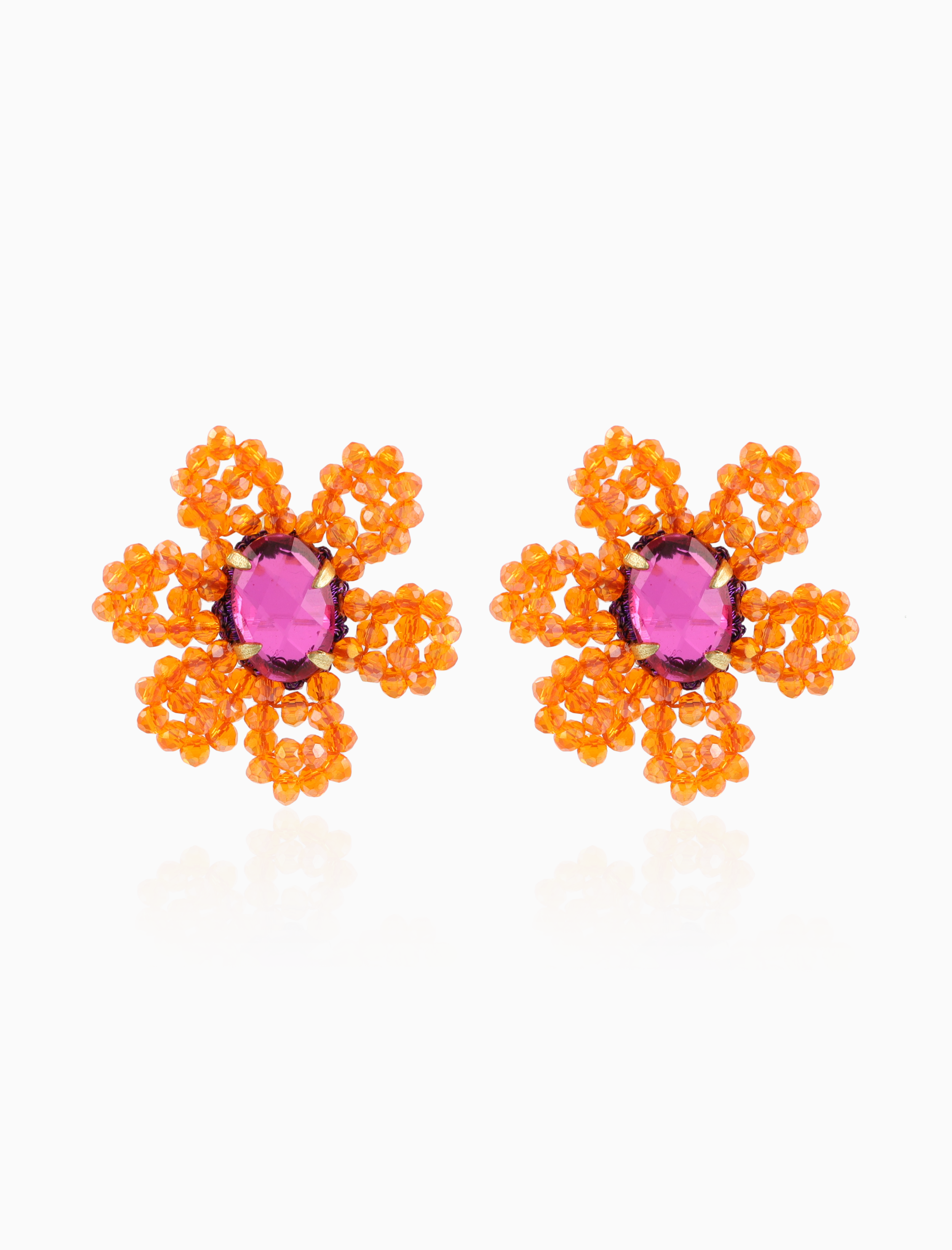 Oranje Oorbellen Madelief Blooming Flower M
