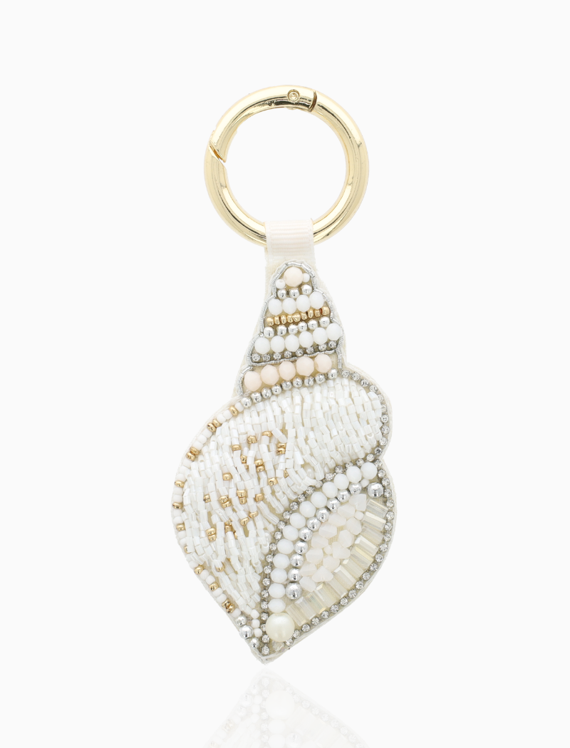 White Key Chain Shell Small
