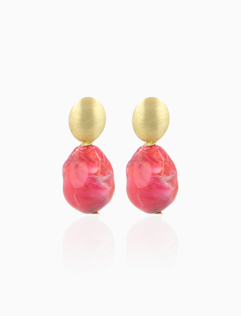 Pink Earrings Irregular Stone L Bailey