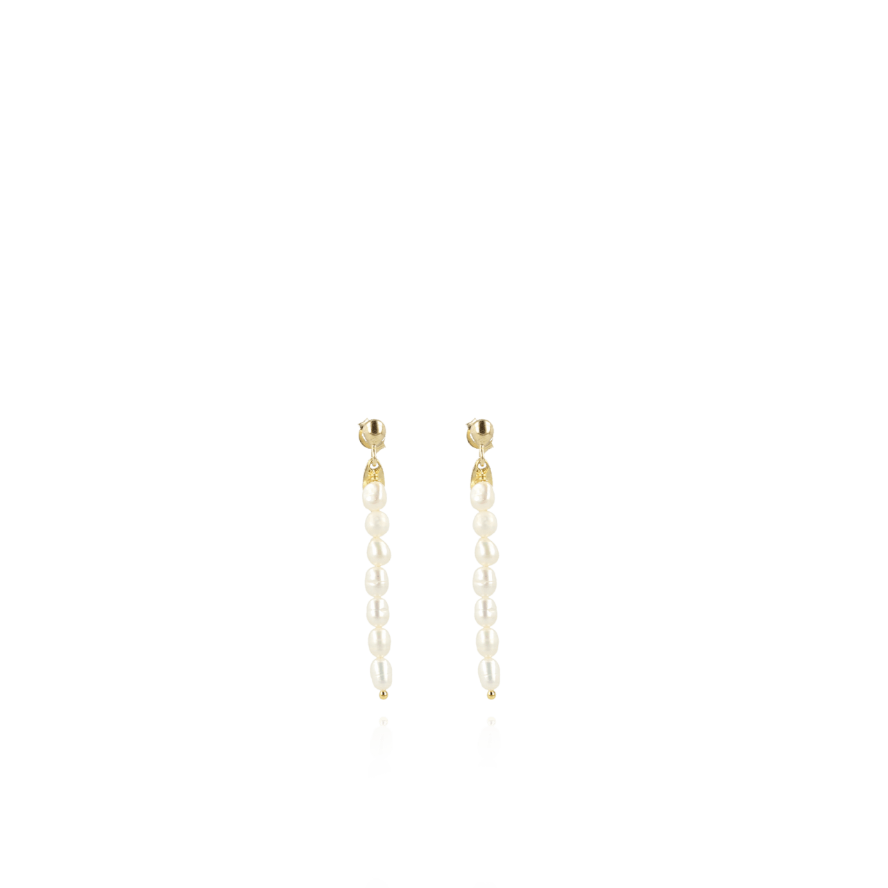 Parel oorbellen Vertical Bar Ovoid