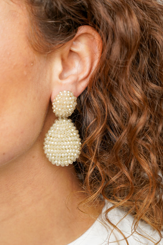 Beige Oorbellen Kenza Glassberry Druppel M