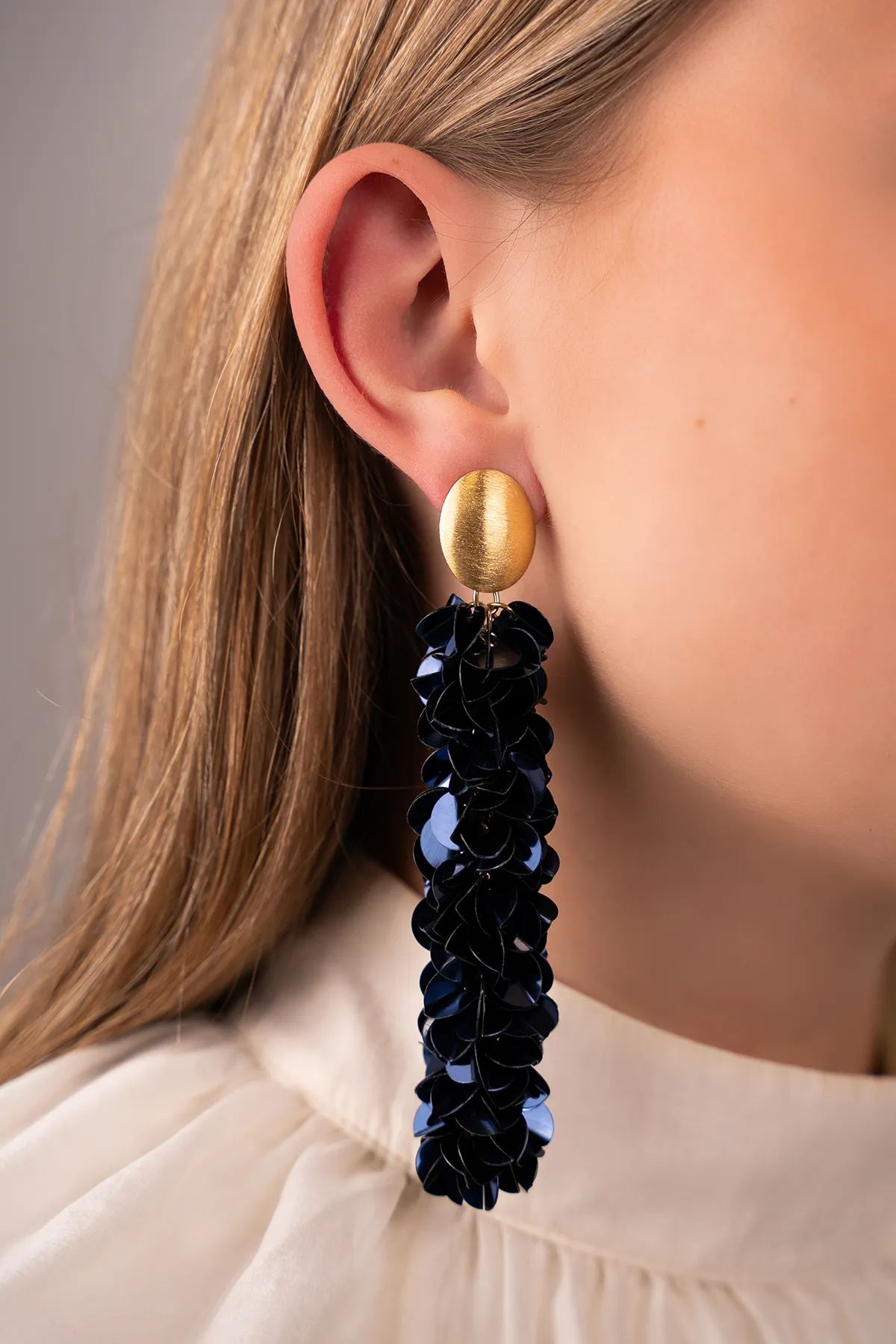 Cobalt Sequin Earrings Snake Llott-theme.productDescriptionPage.SEO.byTheBrand
