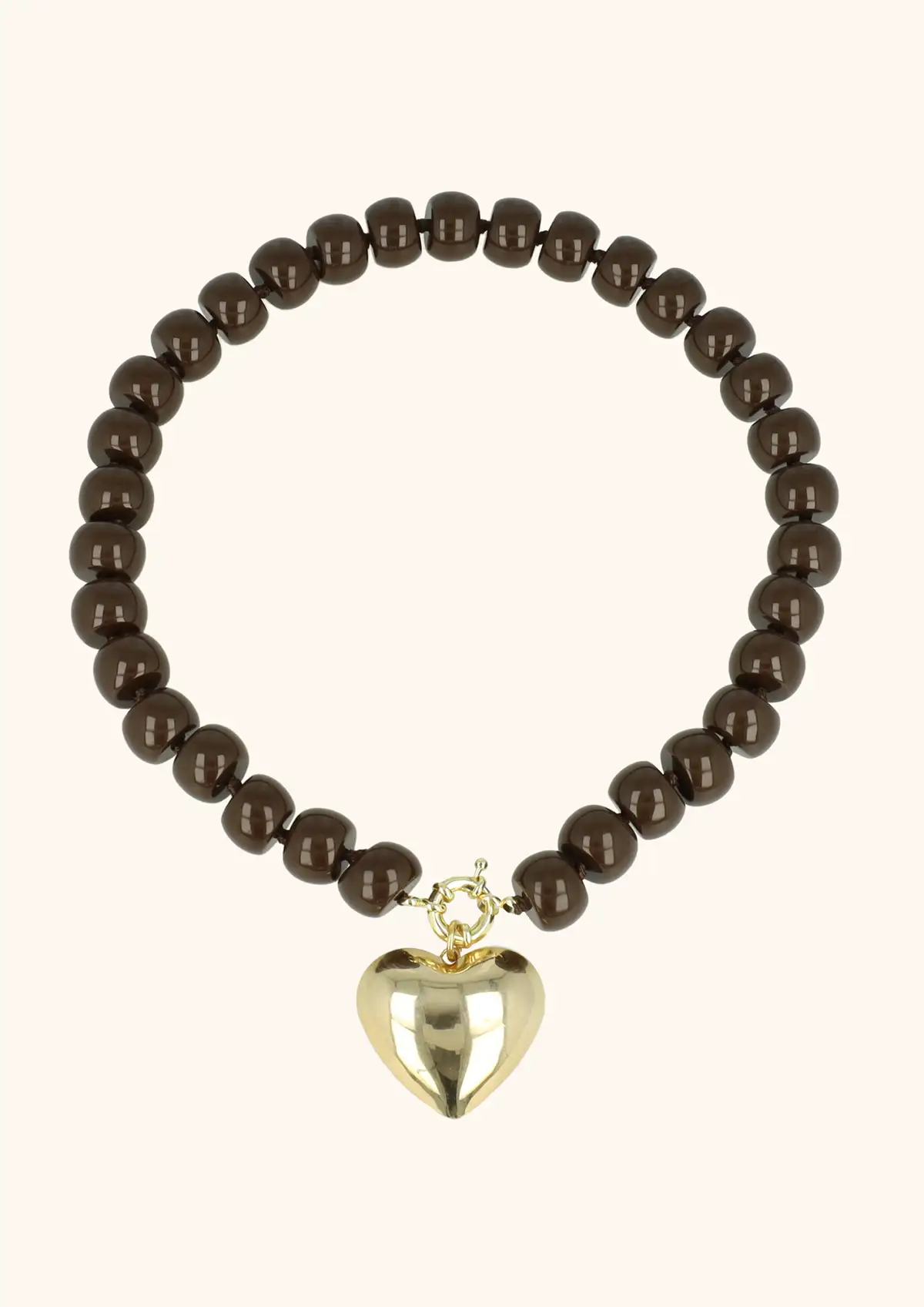 Bruine Ketting met Rondel Steentjes en Hartlott-theme.productDescriptionPage.SEO.byTheBrand