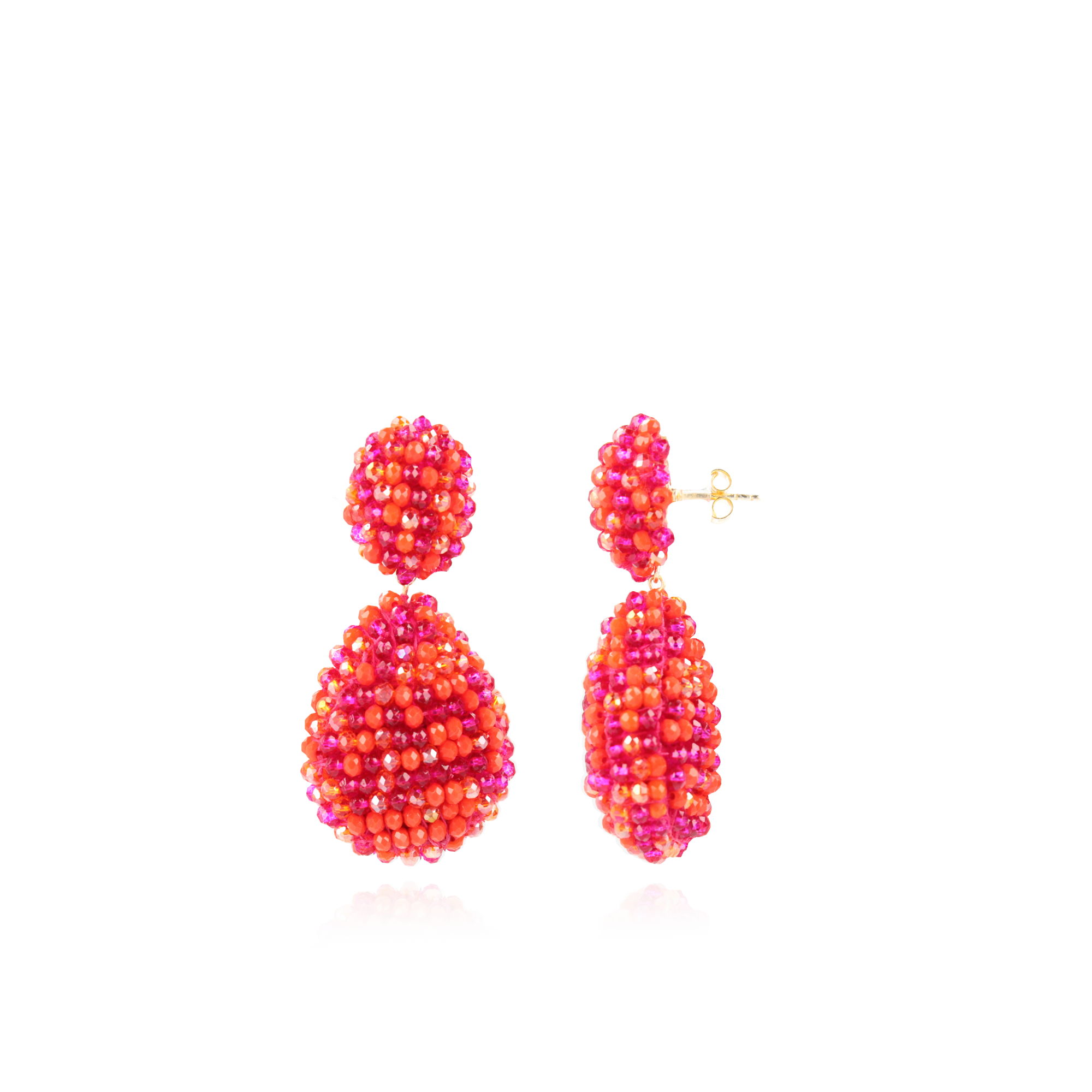Mixed Fuchsia Oorbellen Kenza Glassberry Druppel S