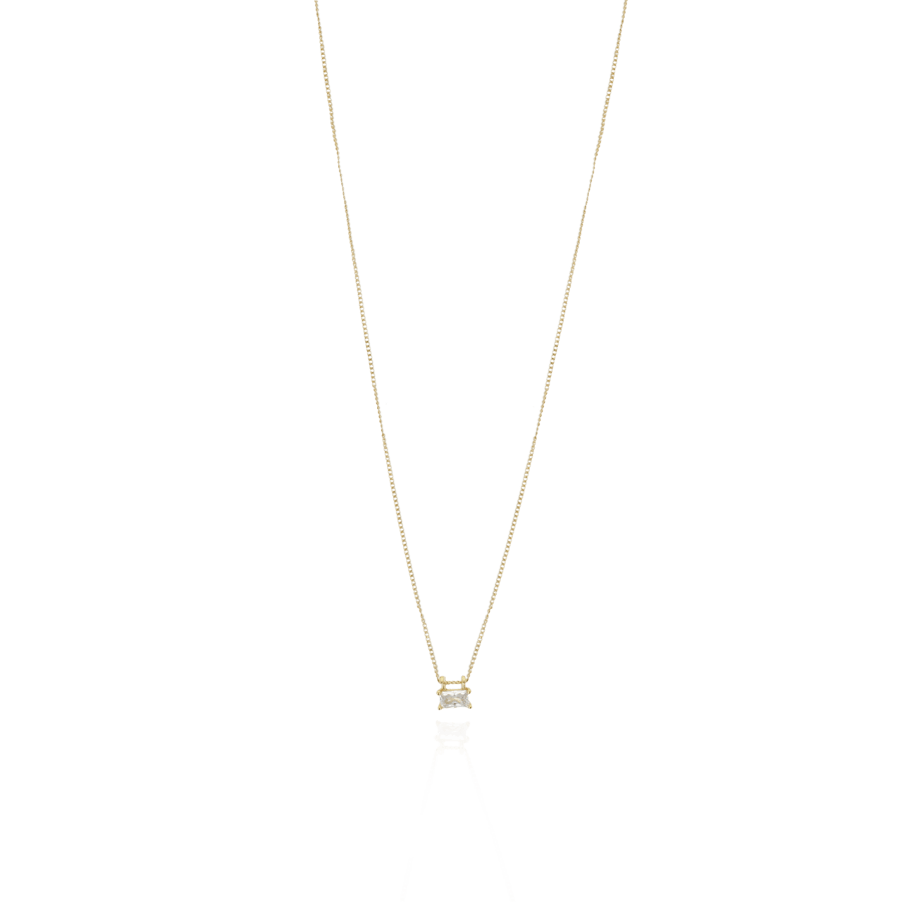 Zirconia necklace crystal baguette 