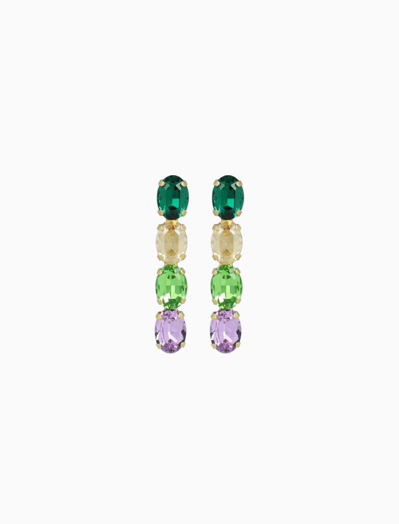 Maudi Earrings Oval Waterfall Four Stones S Mix