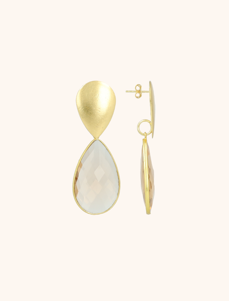 Coral Oorbellen Rae Framed Drop