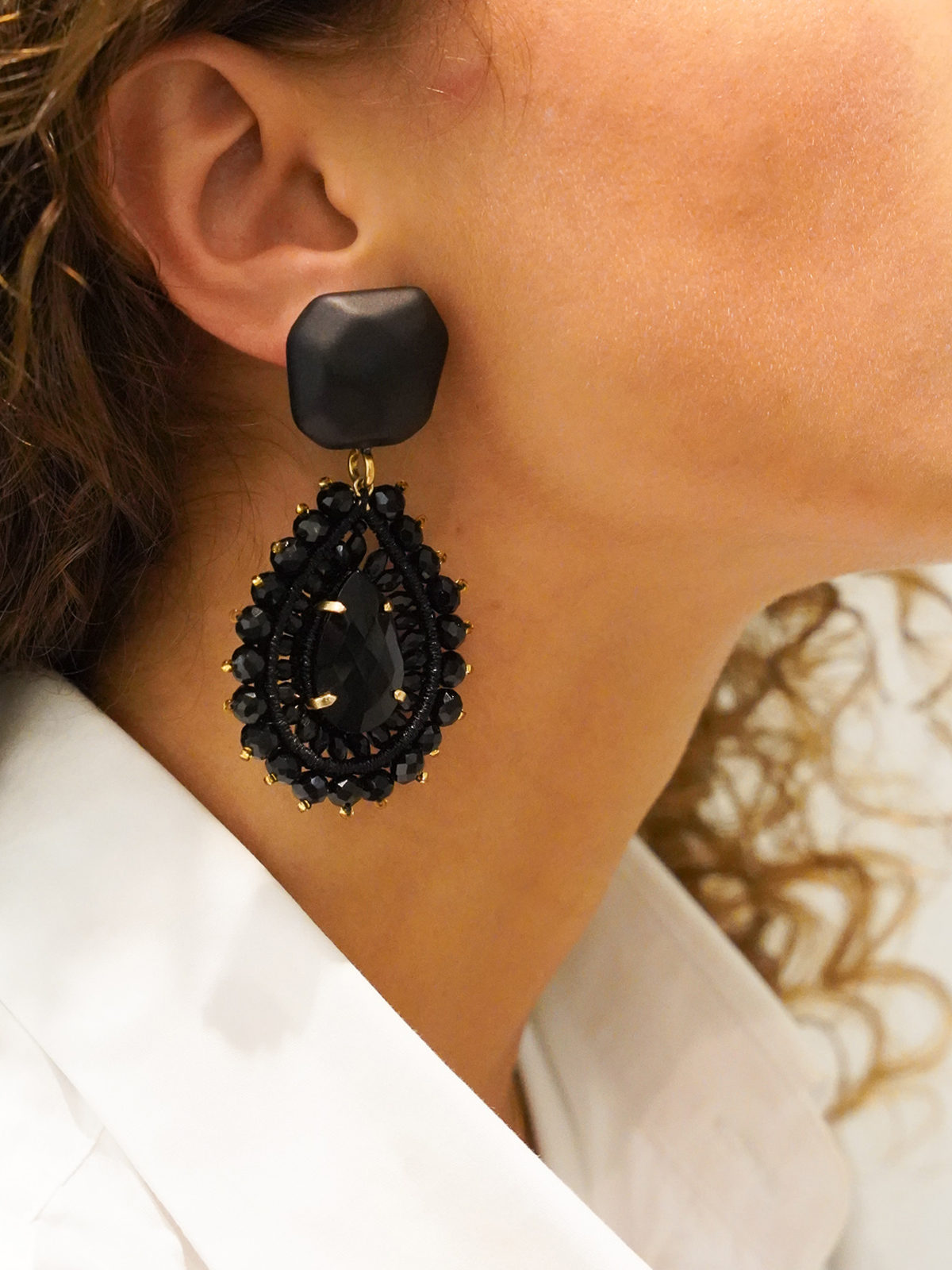 Black Berber Tigereye Earrings