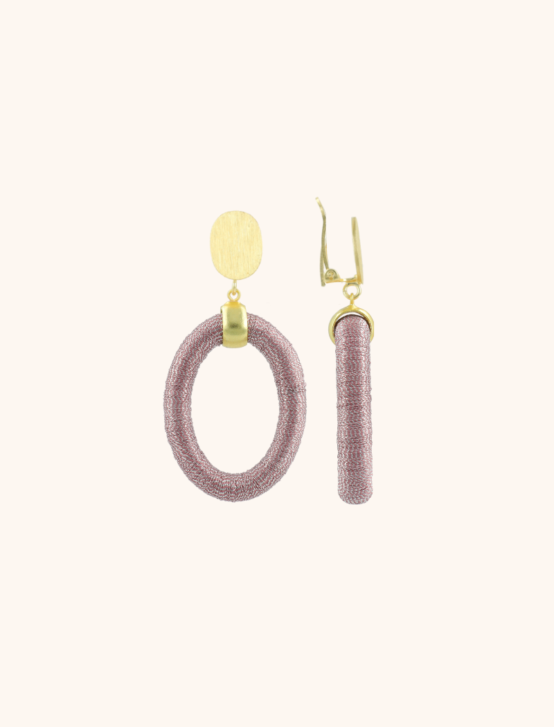 Old Pink Earrings Faye Oval S Clip