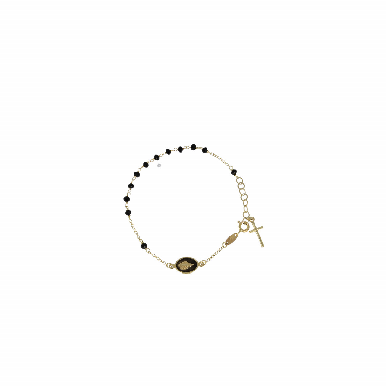 Symbool armband Rosary cross and mary zwart