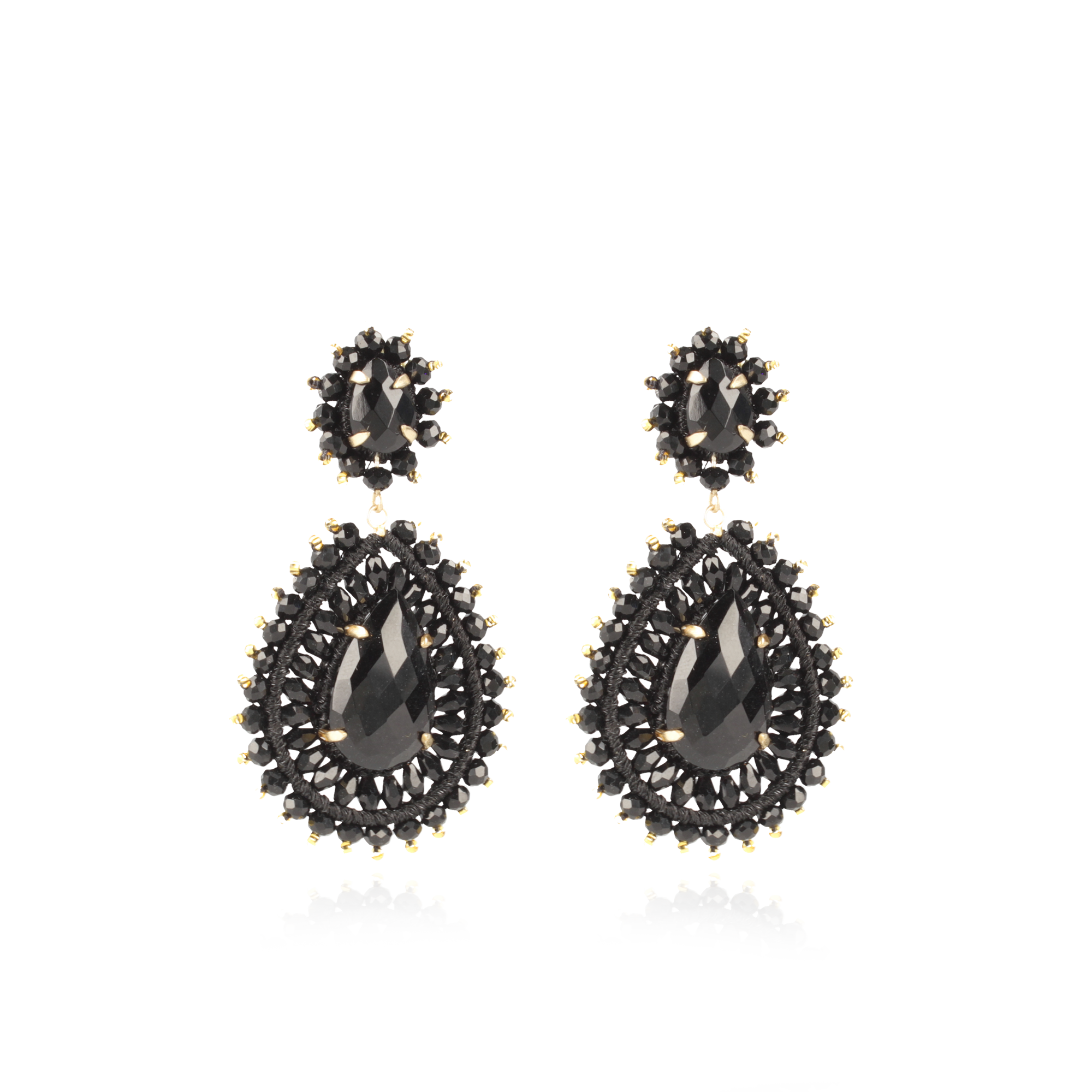 Black Earrings Apollo Tigereye