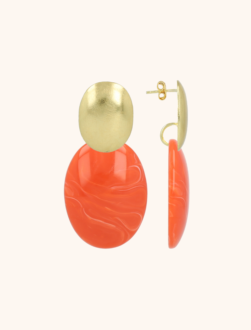 Coraal Oorbellen Sirius Closed Bugle Oval S