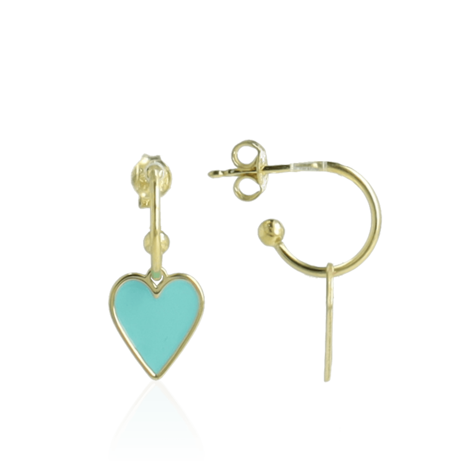 Symbol earrings heart pendant turquoise