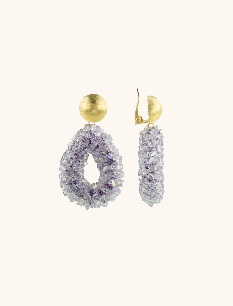 Ice Purple Earrings Marieke Drop S Raw Clip
