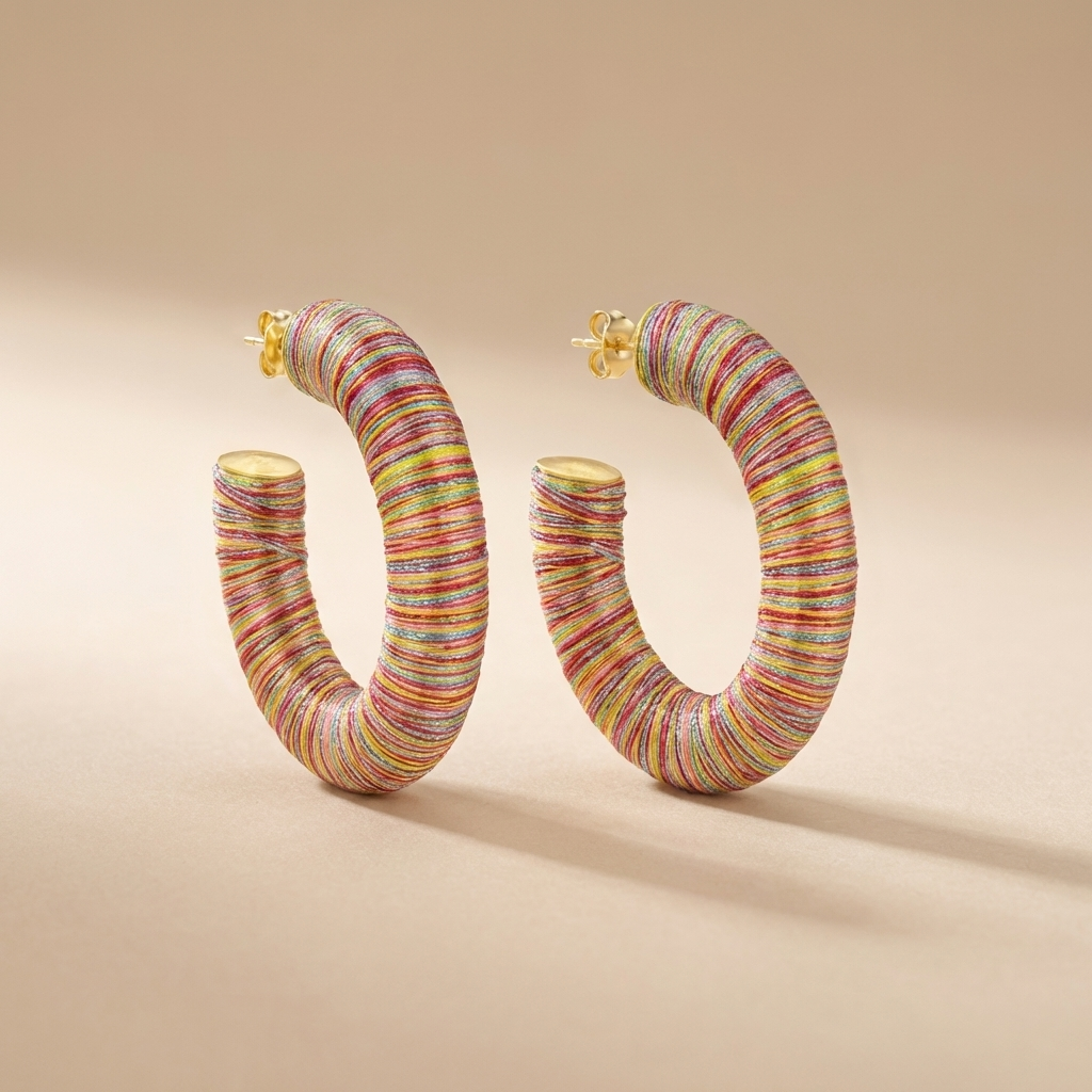 Multicolor oorbellen Amara creool ovaal L