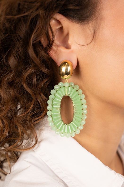 Lime Earrings Ann-Mary Oval Double Clip