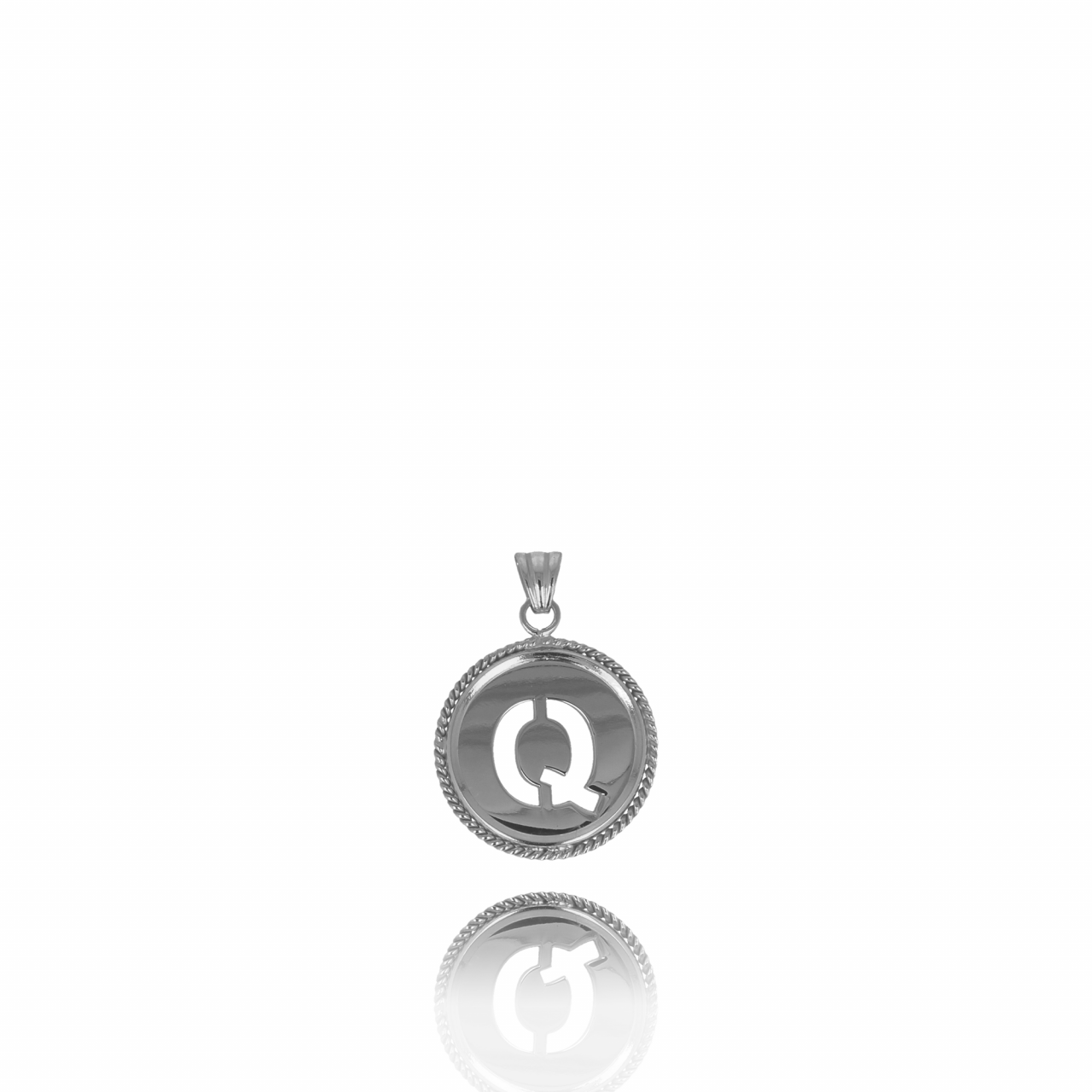 Silver Initial Medallion pendant
