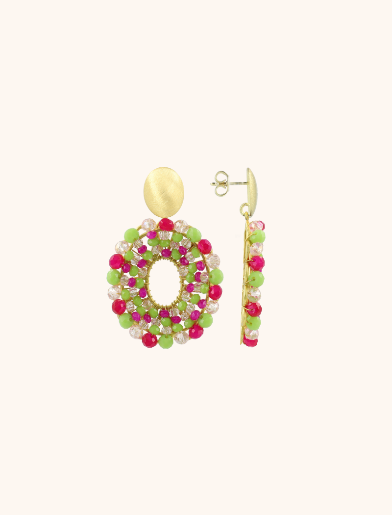 Fuchsia Lime Earrings Mia Oval Slott-theme.productDescriptionPage.SEO.byTheBrand