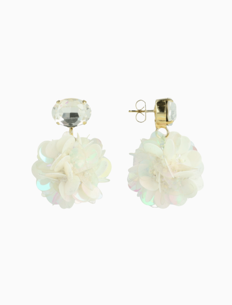 Sequin Oorbellen Holo Parel Laure Globe L Strass