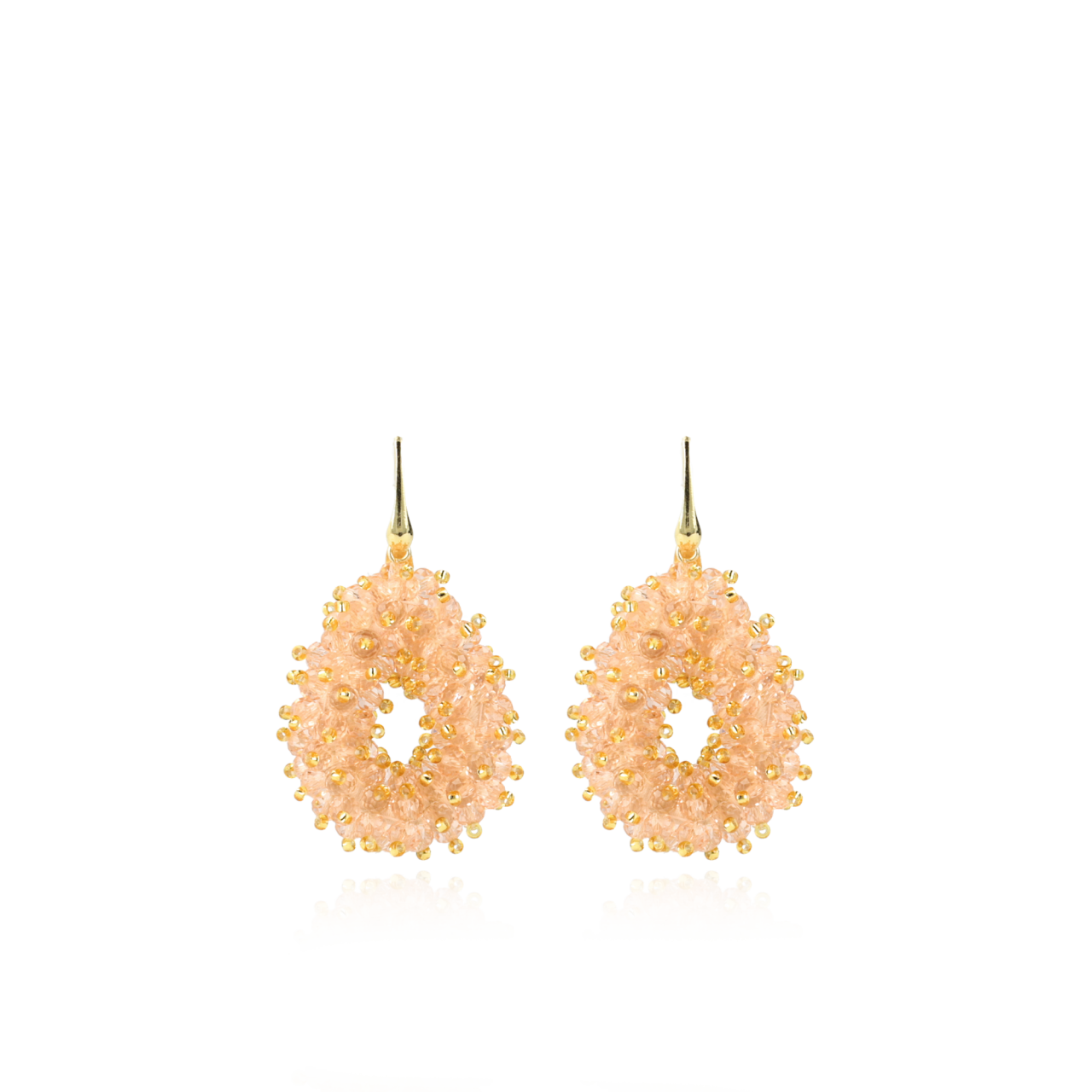 Licht Roze Oorbellen Louise Double Stones Drop S