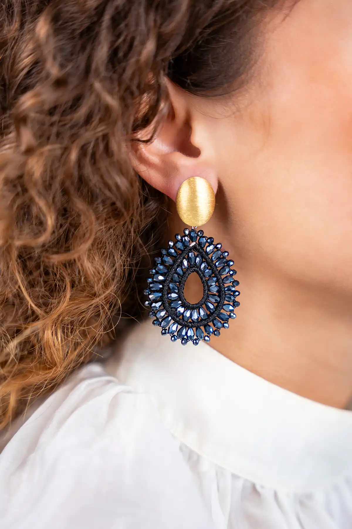Metallic Blue Earrings Robin