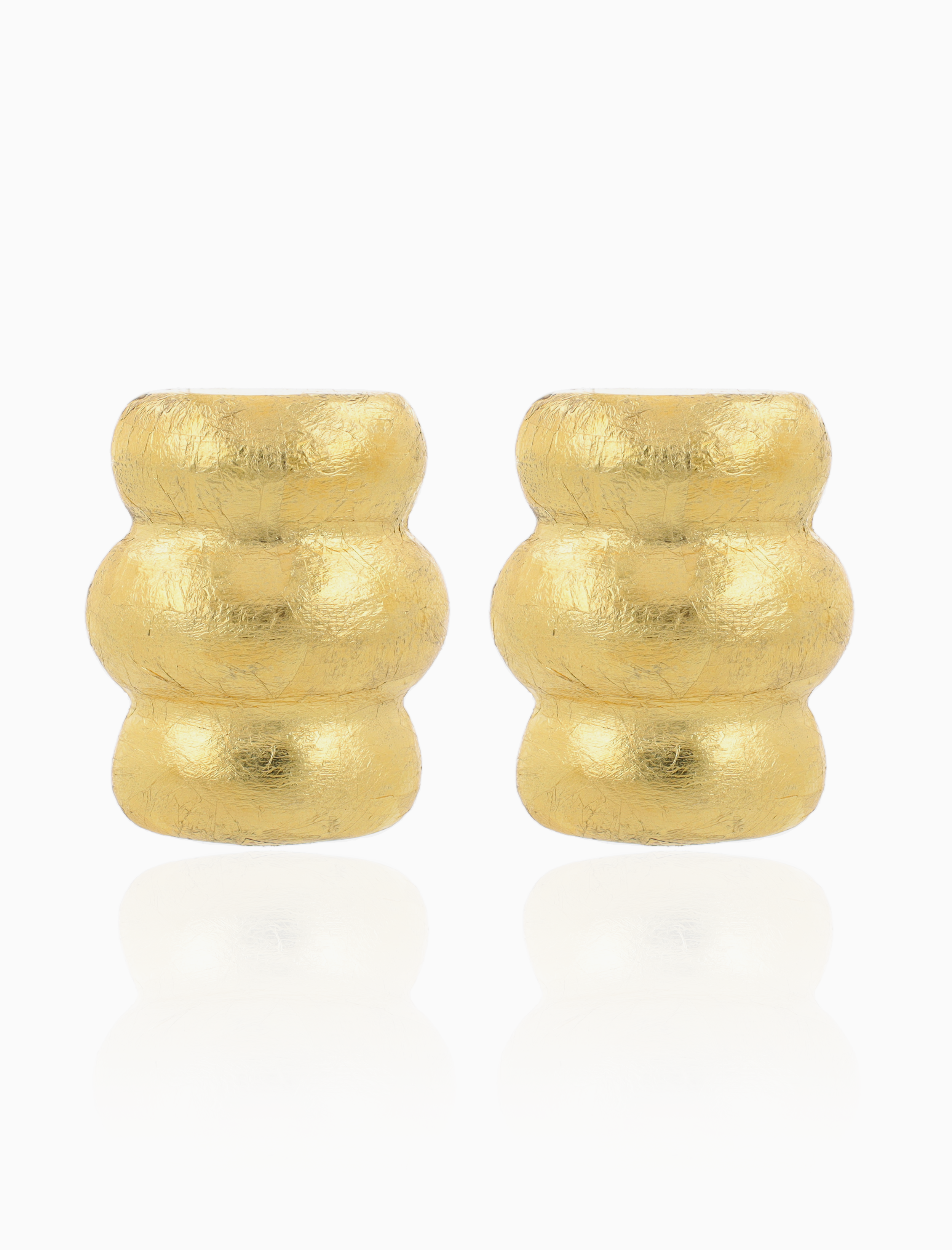 Goudkleurige Oorbellen Heidi Ribbed Bubble