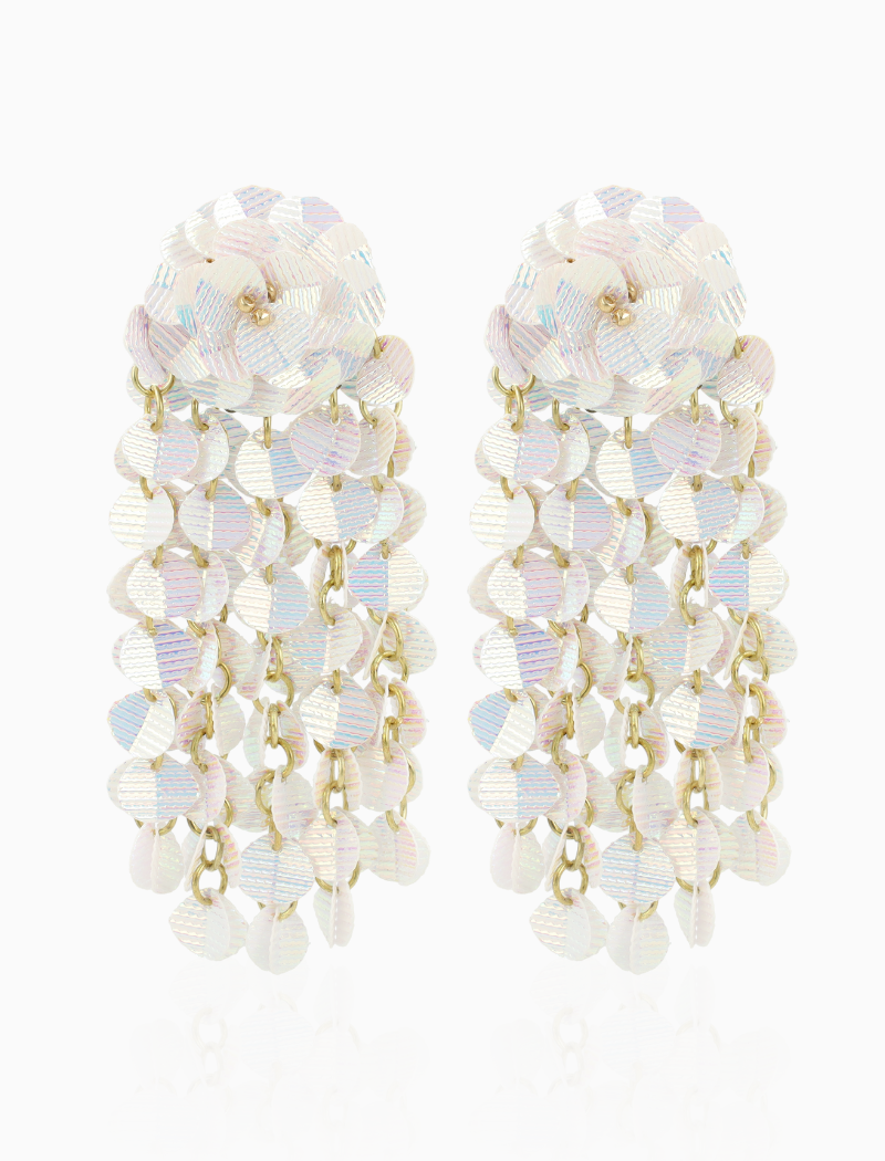 Zilveren Oorbellen Sequin Hammered Waterfall L Elin