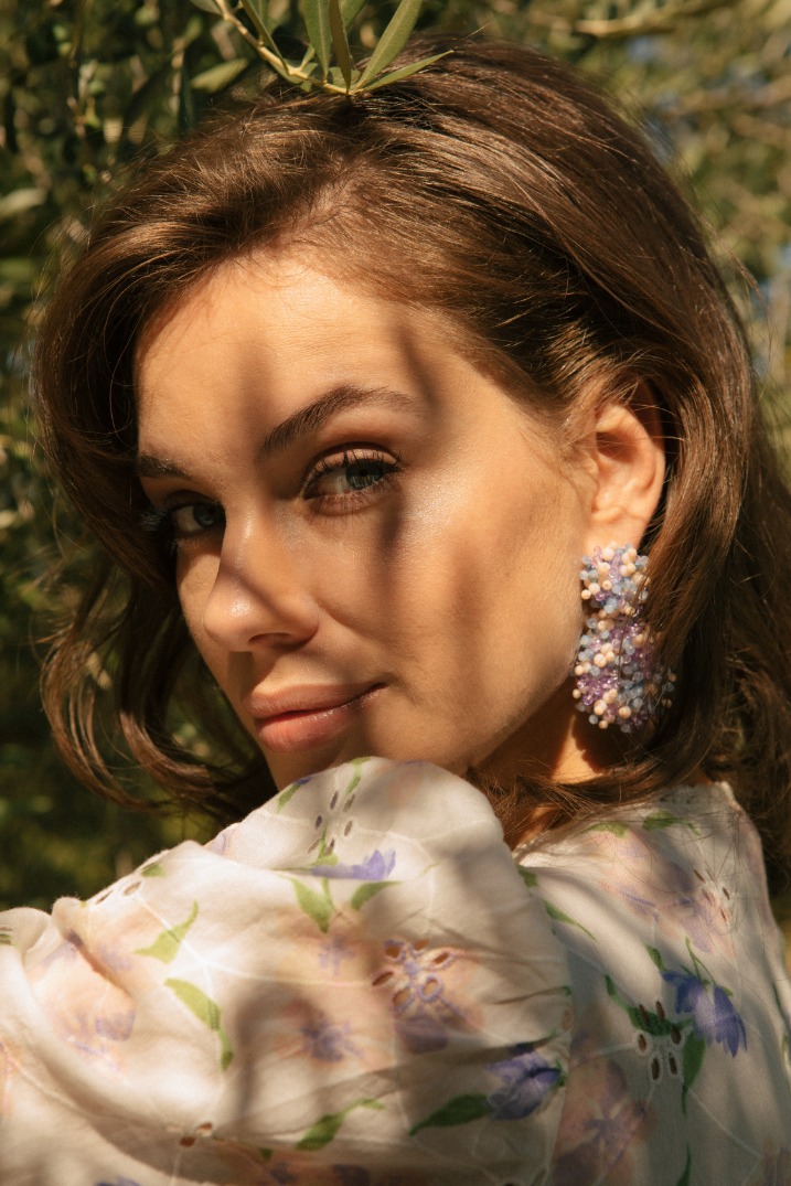Mixed Purple Earrings Neva Glassberry Drop S