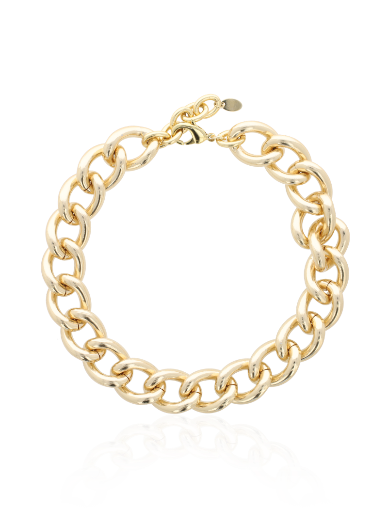 Zelina - CLA Necklace Crub Link L - Soft Gold