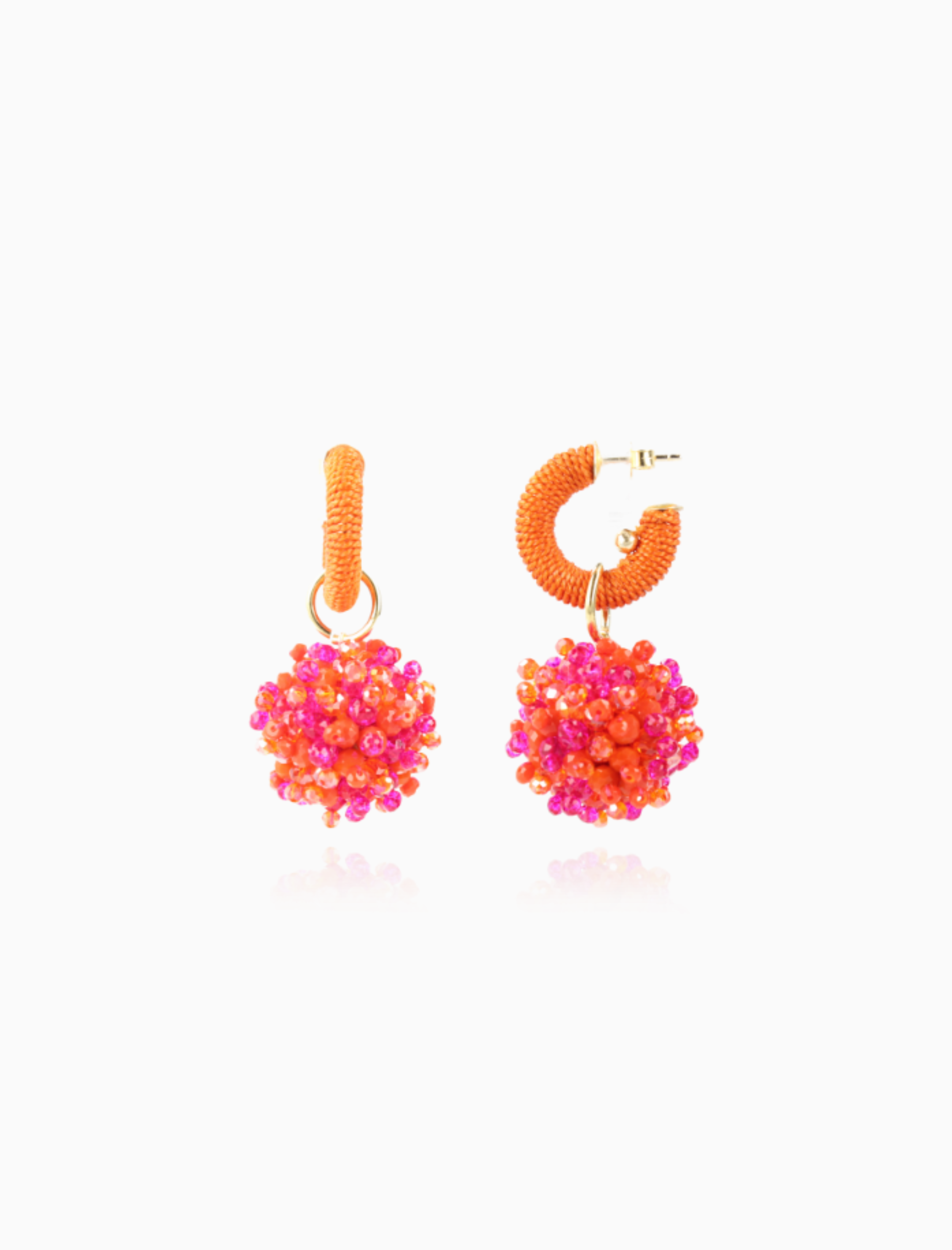 Orangefarbene Ohrringe Faylinn Creole XS Globe Mixed Fuchsia
