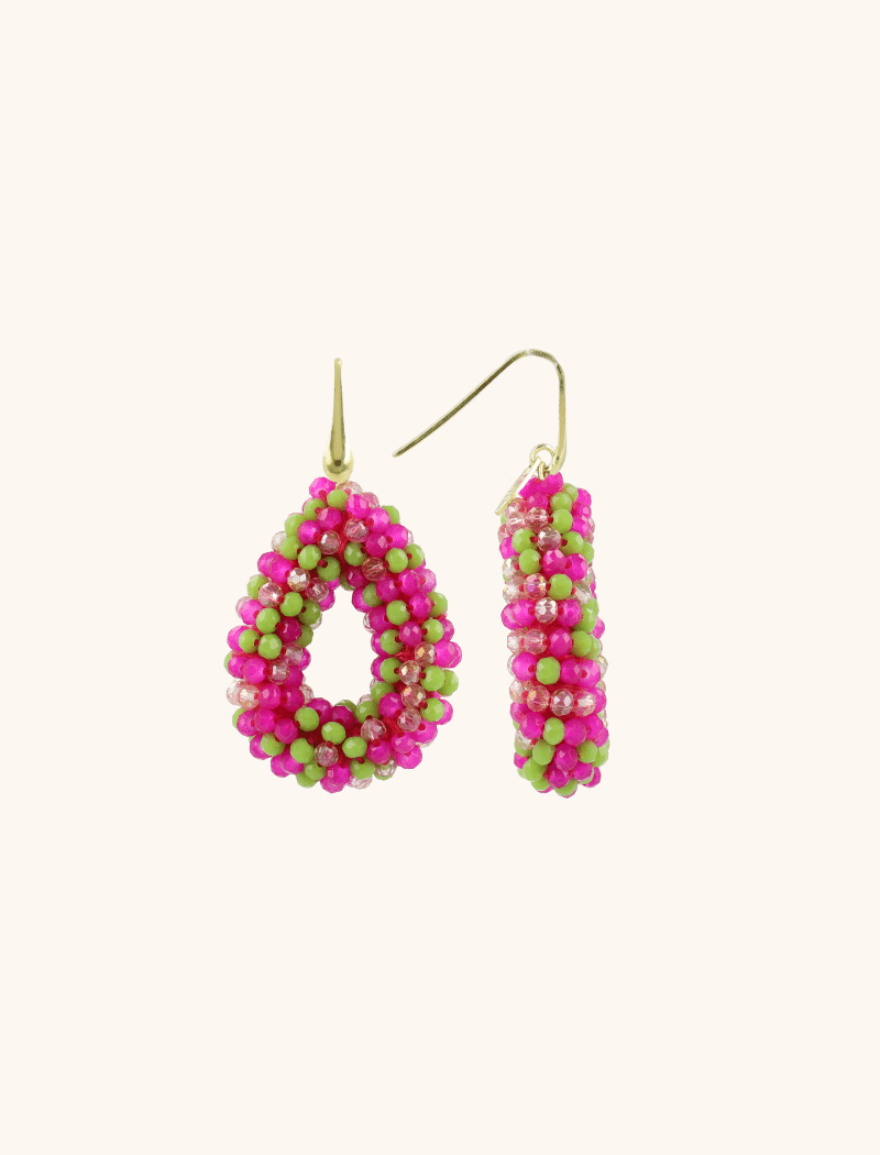 Fuchsia Lime Earrings Berry Drop S