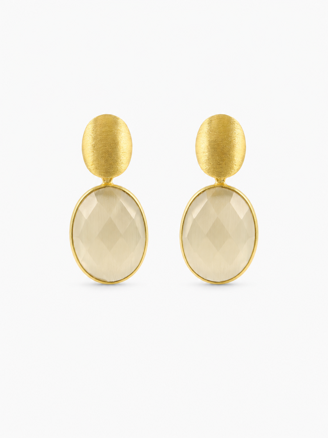 Champagne Earrings Framed Oval S Giorgia