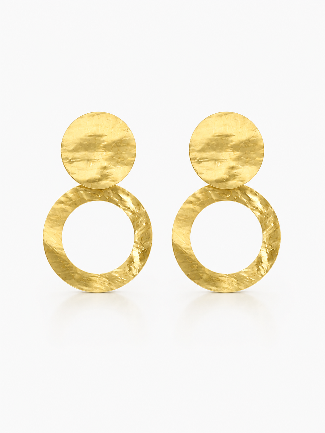 BRASS- Gold Round Open Hammerd XL