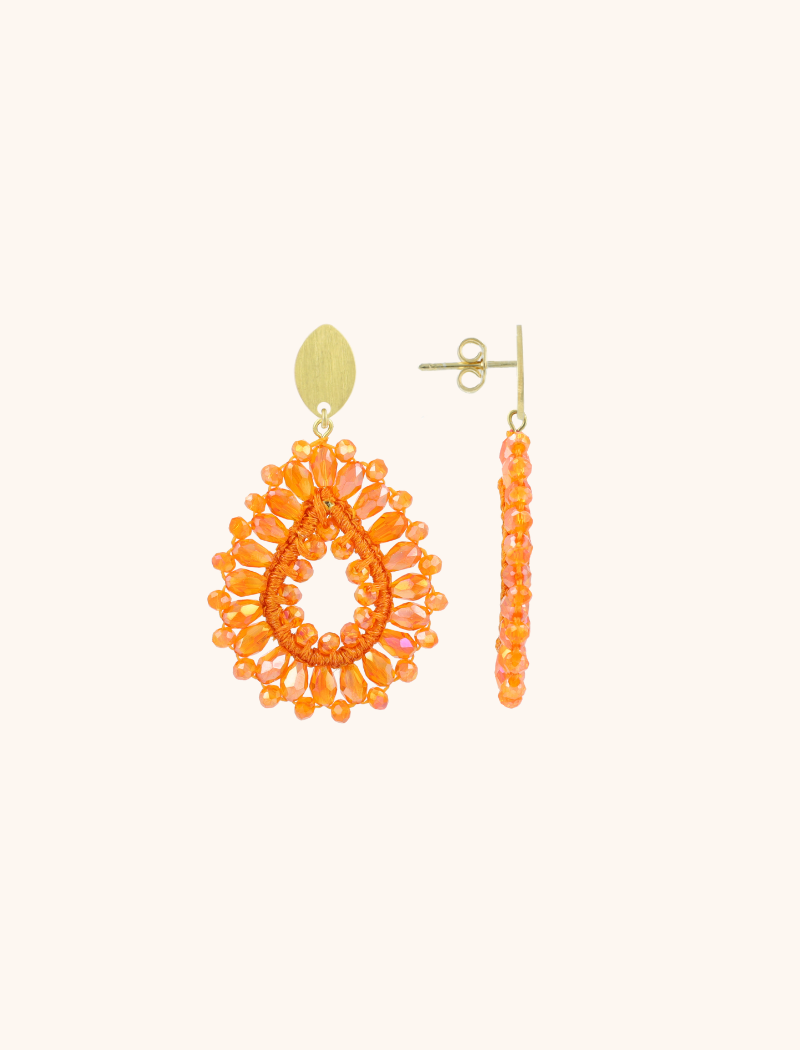 Orange earrings Robin drop S lion