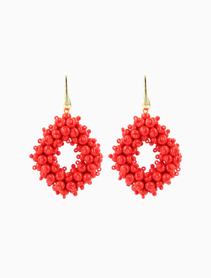 Rode oorbellen Holly Double Stones Glassberry Ace M